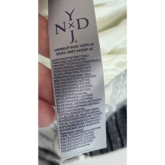 NYDJ Black White Floral Sheath Shaper Dress Sleeveless Size 8 Slimming - Picture 8 of 16